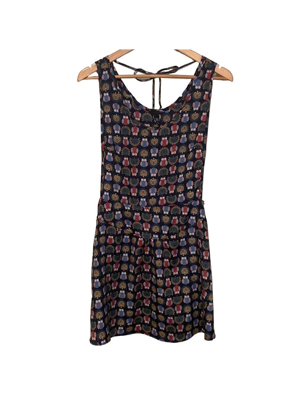 Owl Print Dress. Apron style.